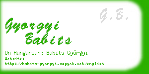 gyorgyi babits business card