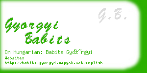 gyorgyi babits business card